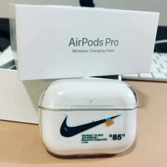 Clear Nike Off- White AirPod case w/ Lanyard - Picture 2 of 2